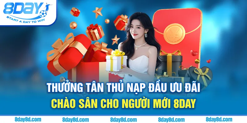 Thưởng tân thủ nạp đầu - Ưu đãi chào sân cho người mới khi trải nghiệm tại 8DAY